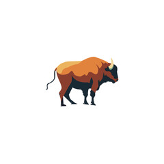 American buffalo or american bison clipart, retro style isolated vector image