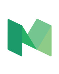 green M origami vector logo