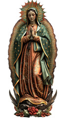 Holy Mary statue portrait, PNG Image.