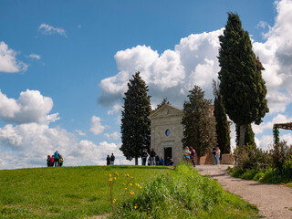 Italia, Toscana, provincia di Siena, Pienza, la cappella di Vitaleta.