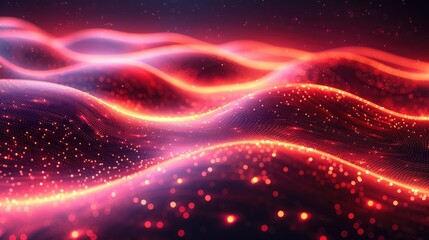 Obraz premium abstract wave background with glow particle of dots and lines