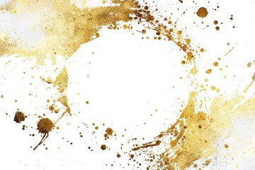 Close-up of a vibrant gold paint splatter, suitable for various design projects