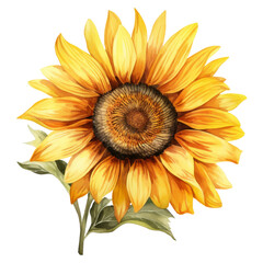 Sunflower Isolated Detailed Watercolor Hand Drawn Painting Illustration