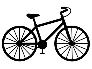 Bicycle vector illustration isolated on a white background. Bicycle silhouette 