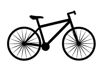 Bicycle vector illustration isolated on a white background. Bicycle silhouette 