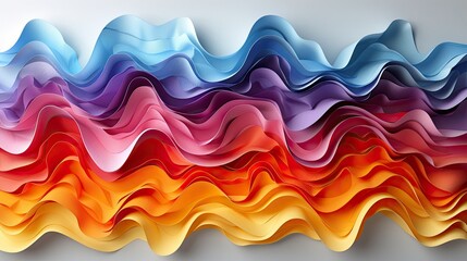 Colorful wavy background with paper cut style