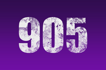 flat white grunge number of 905 on purple background.	
