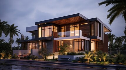 Fototapeta na wymiar Extrior design of living home