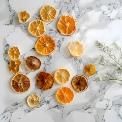 orange and lemon slices. Generative AI