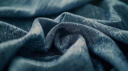a close - up of a blue fabric with a white stripe, surrounded by a isolated background