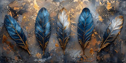 Marble background with feather design.