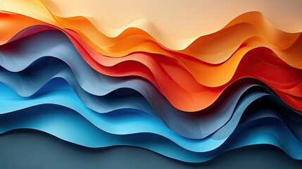 Colorful wavy background with paper cut style