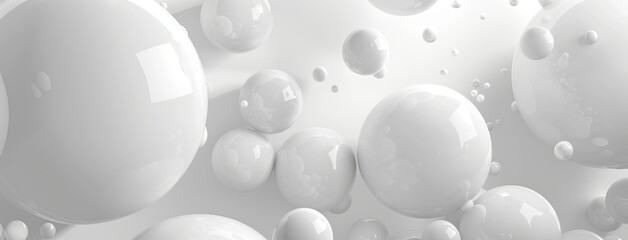 3D white balls, delicate background