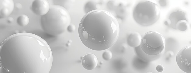 3D white balls, delicate background