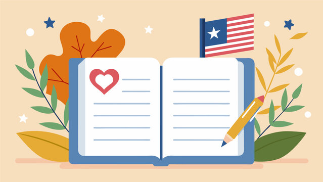 A guestbook for visitors to leave messages of gratitude and support for the veterans. A simple yet powerful way to show appreciation for their. Vector illustration