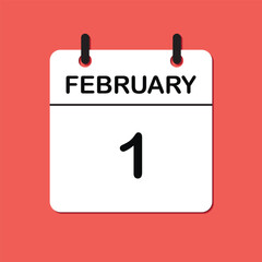 February 1. Daily Calendar icon for design. Simple design for business brochure, flyer, print media, advertisement. Easily editable
