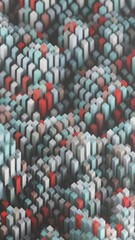 Simplified blockchain depicted through stylized geometric shapes, offering a modern and abstract representation of decentralized technology...