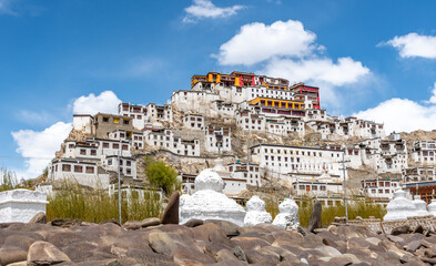 Landmark Thiksey Buddhist Monastery in the Ladakh region of northern India