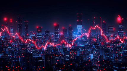 Fototapeta premium graphic of stock chart