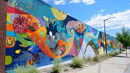 Fototapeta premium A Community Mural Project That Engages Local Residents in a Collective Creative Endeavor
