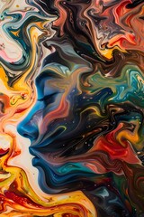 Obraz premium Swirling Silhouette of Emotive Complexity