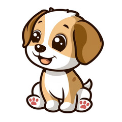 2D Vector illustration of a dog cartoon.