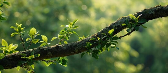 green tree branch separated