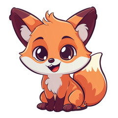 Obraz premium Vector illustration of a fox cartoon.