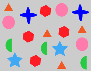 colored shapes on a gray background graphic elements