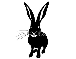 Feldhase isoliert auf weißen Hintergrund, Freisteller