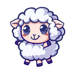 Fototapeta premium Vector illustration of a sheep cartoon.