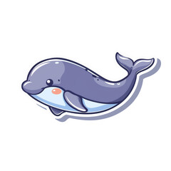 Obraz premium Vector illustration of a whale cartoon.