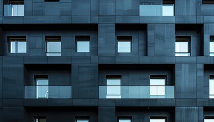 Obraz premium Black steel Facade Modern Building Exterior Architecture details