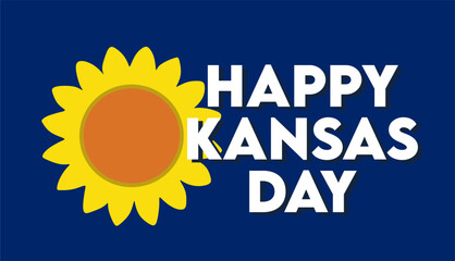 happy kansas day with sunflowers