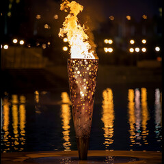 The Olympic torch burns, igniting the flame of passion and competitive spirit at the world's most...