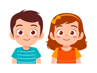 little kid with friend smile and happy