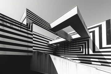 Bold, graphic lines suggesting 1960s architecture and design