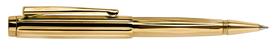 Gold business pen isolated on white background