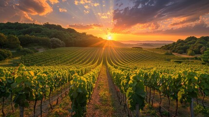 Naklejka premium Serene Vineyard Landscape. 