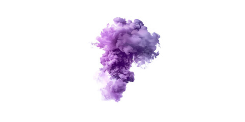 Fototapeta premium A purple smoke cloud in the style of png, isolated on a white background