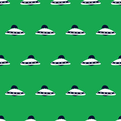 seamless pattern, UFO art surface design for fabric scarf and decor
