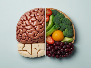 image of half brain and half food.