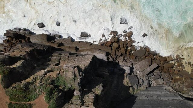 Coastline Rocks Cliff Aerial View 02