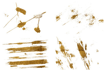 Golden Trending Pattern, Golden paint brush stroke glittering texture.