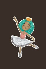 Girl ballerina digital illustration 