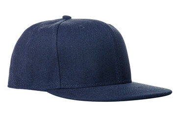 Blue cap baseball hat on white background isolation