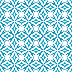 Exotic seamless pattern. Blue beautiful boho