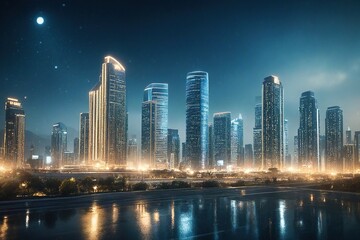 Obraz premium country skyline at night