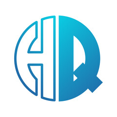 Letters HQ in a Circular Logo Design