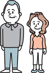 シニア夫婦のイラスト